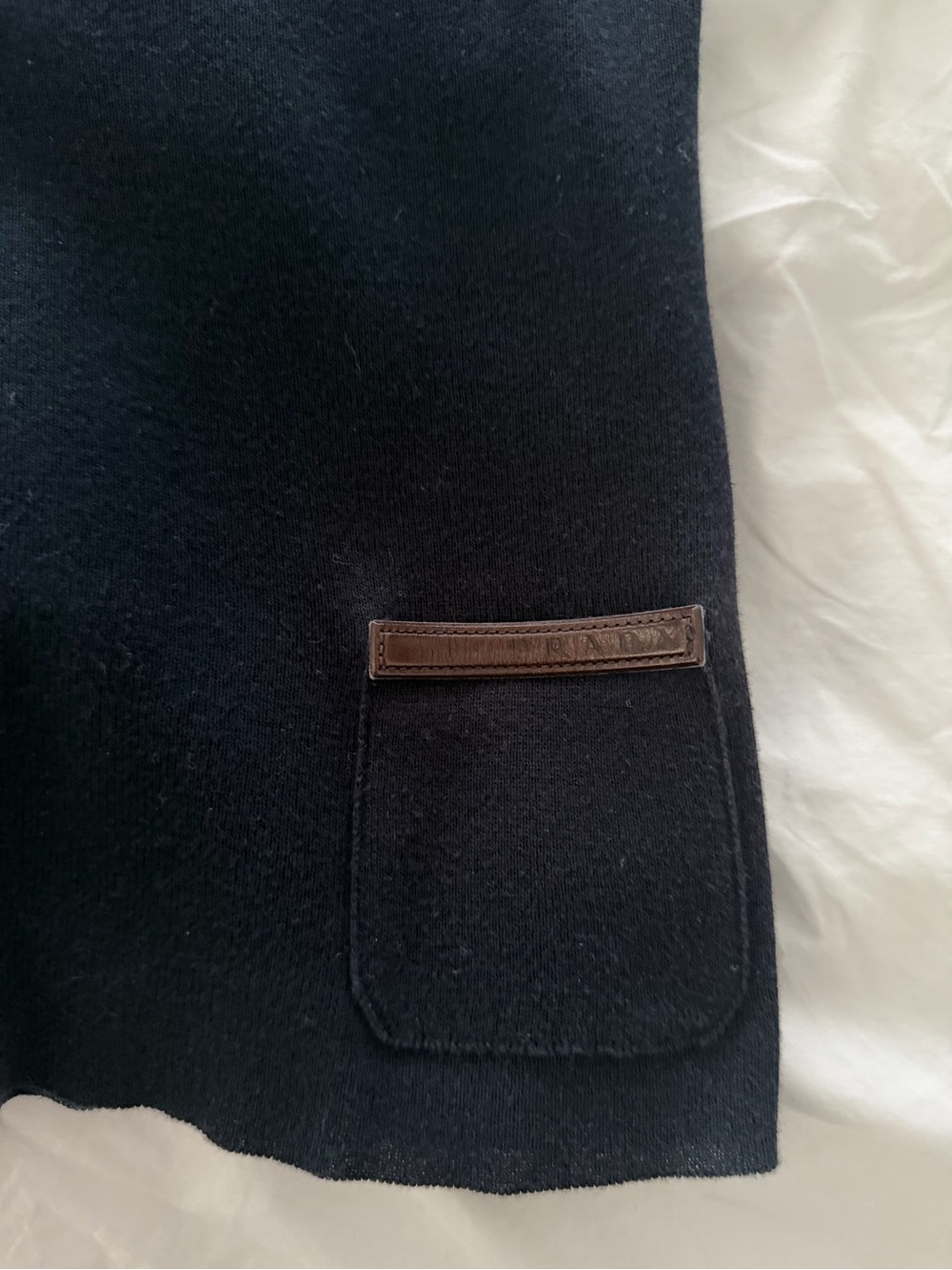 Prada Logo V-Neck Sailor-Trim Knit Sweater - Picture 2 of 5